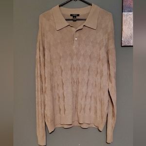 Carlo Silk Blend Men's Size Large Vintage Diamond Pattern Lightweight Sweater